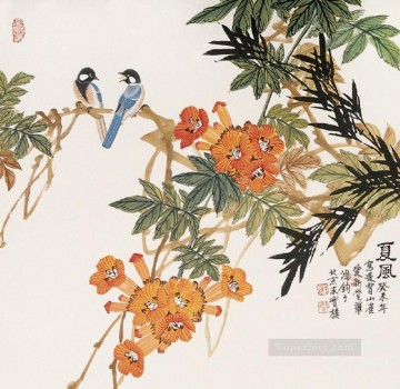 二羽の鳥の古い中国語 Oil Paintings